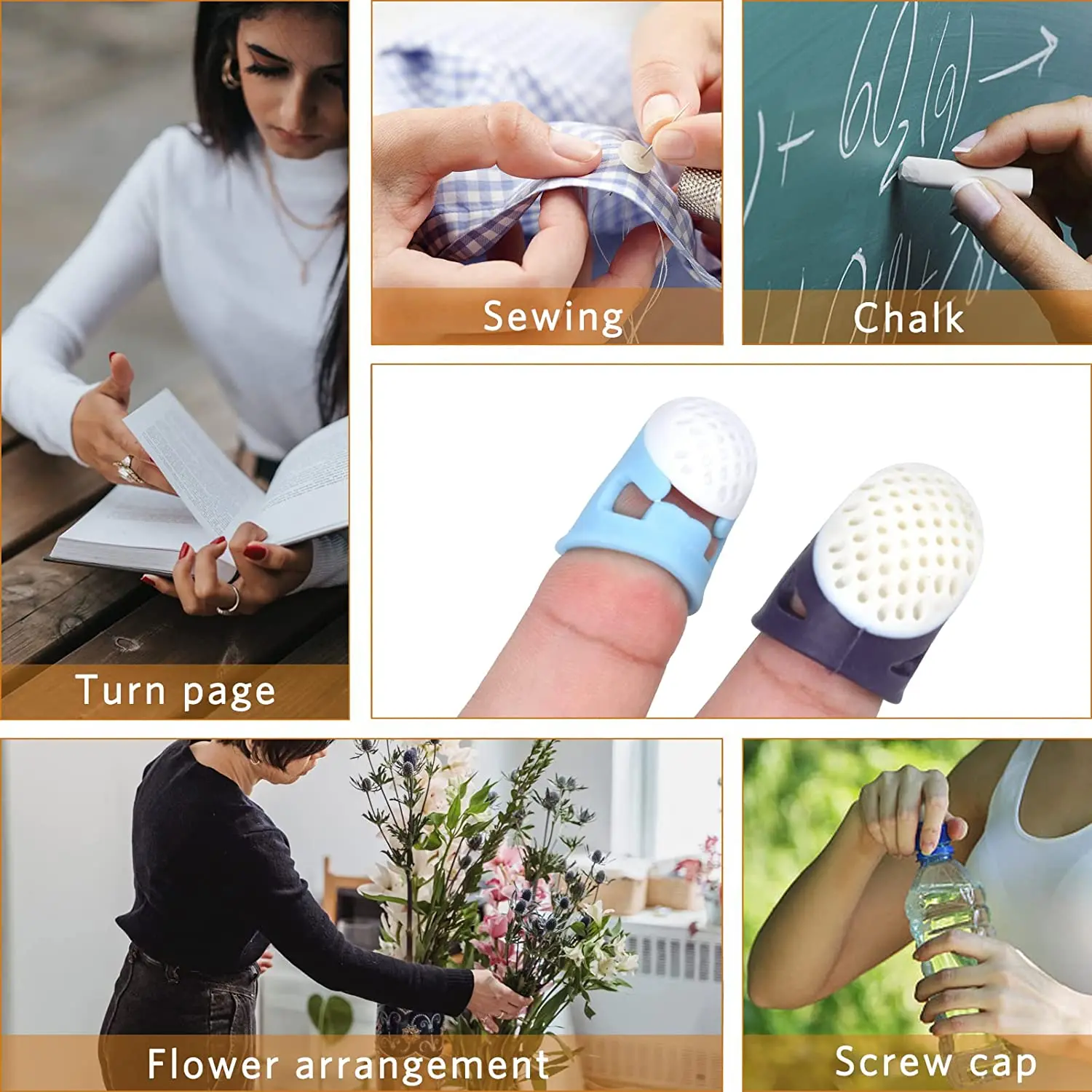 Silikon Anti-Rutsch-Fingerhut Haushalt Nähen DIY Werkzeuge Schutz Quilten Handwerk Zubehör mittel große Fingerhut Finger Patchwork – Detail 10