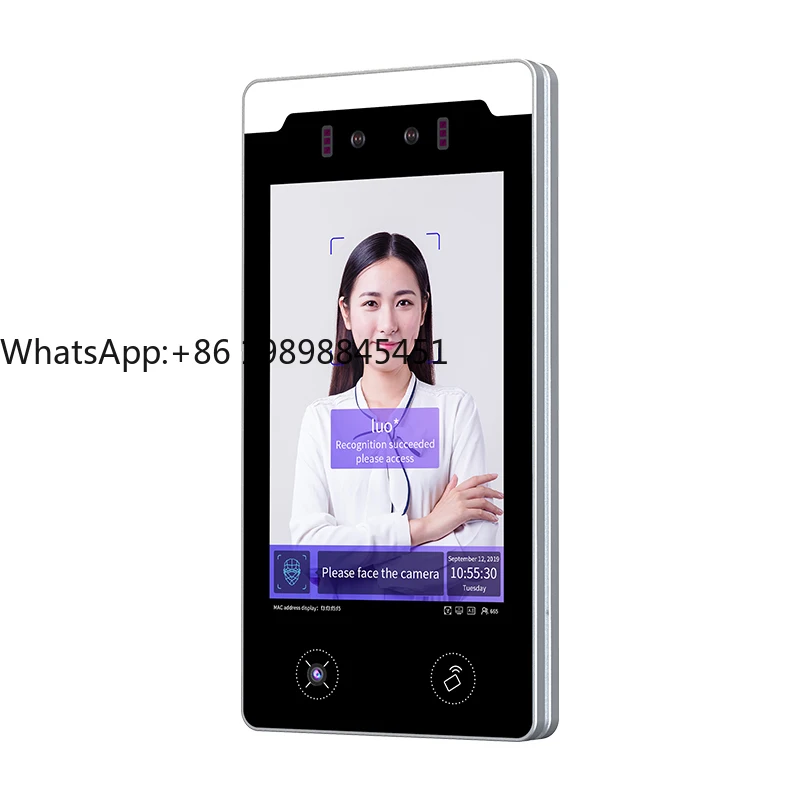 Controllo accessi con riconoscimento facciale Dispositivo di presenza da 8 pollici Terminale di riconoscimento facciale Prodotti biometrici per il controllo degli accessi