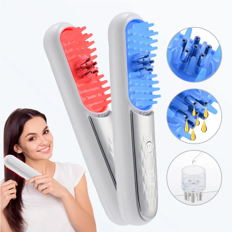 

Electronic Massage Comb Stimulates Scalp Hair Regrowth Anti-Hair Loss Exercise Hair Scrubber Combs Hair Care Essential Oil