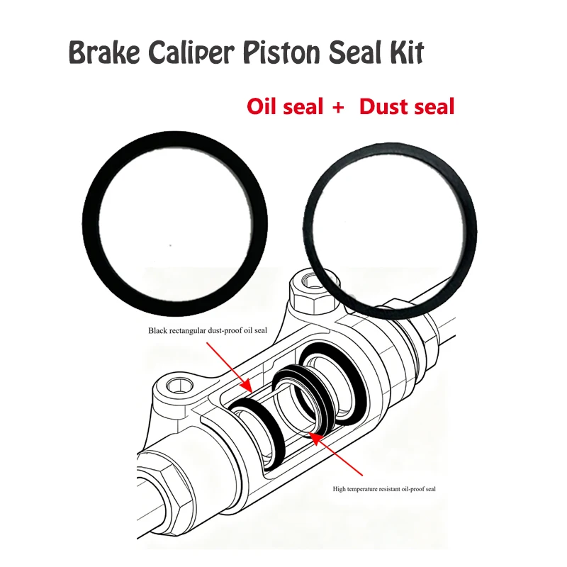 

34mm Brake Caliper Piston Seal Kit (Oil Seal+Dust Seal) For Kawasaki GPX600R ZR750 ZZR400 DR800S VX800 GS500E SRX 400 600 CBR600