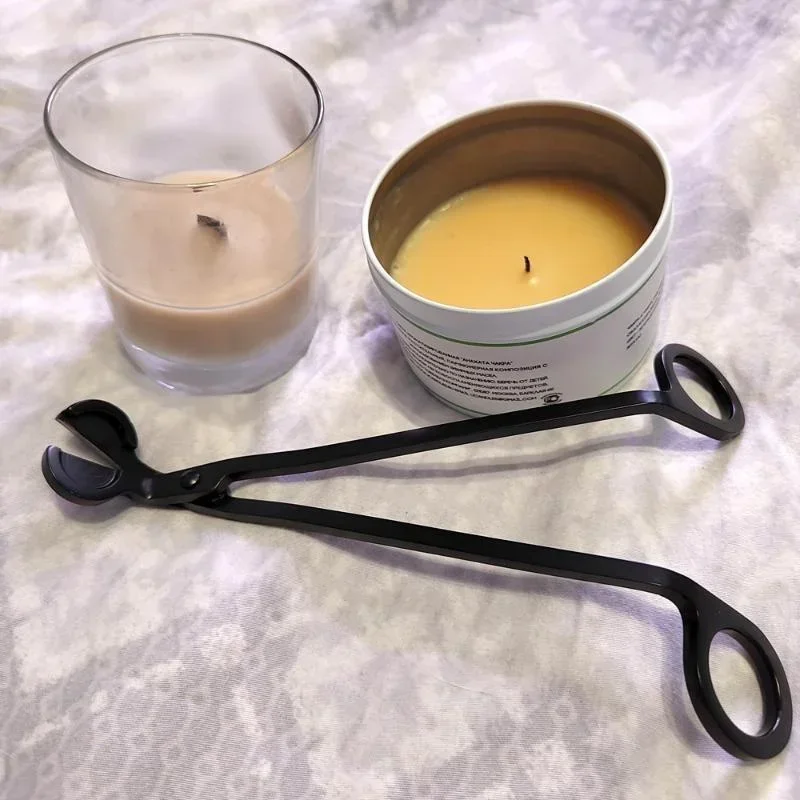 18cm Candle Wick Trimmer Stainless Steel Candle Scissors Trim Wick Cutter Round Head Candle Core Shears Handmade Tools