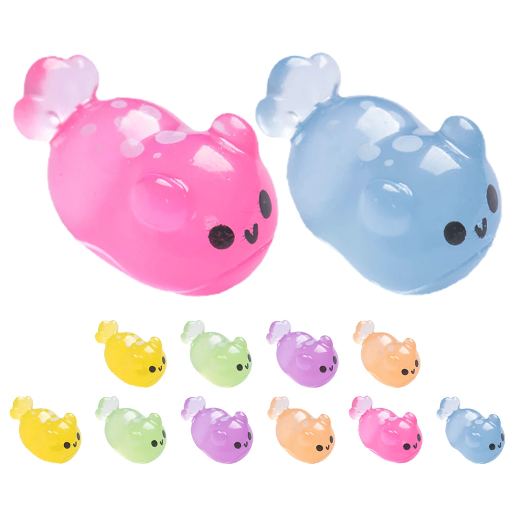 

12pcs Marine Animal Ornaments Glow in Dark Figurines Fish Tank Decorations Resin Ocean Accessories Mini Luminous Animals Sea