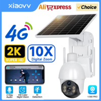 XIAOVV WIFI 8MP Solar Outdoor Cameras  PTZ Surveillance Outdoor Waterproof Security Cams Color Night Vision Smart Home