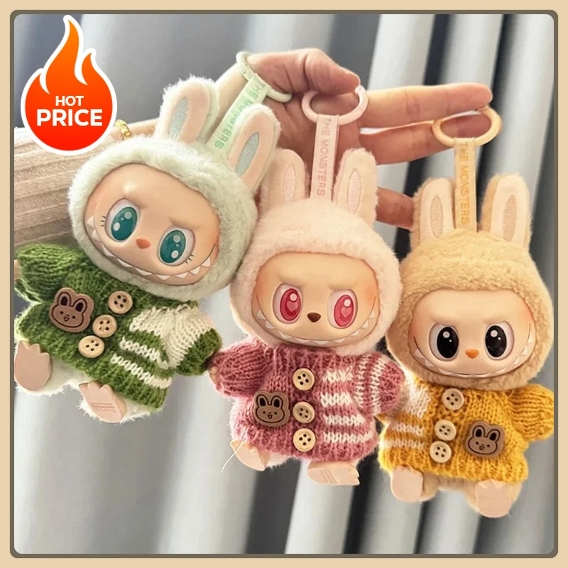 

For 15-17cm v1v2 Labubu Clothes outfit Labubu Sitting Party Bear Label Scarf Hat Bag Dolls Accessories Cute Decoration Blind box