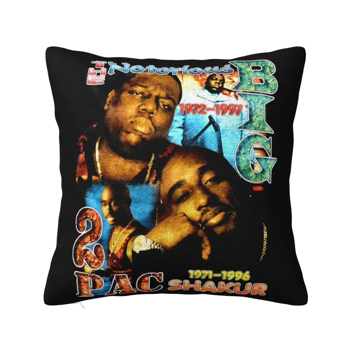 Vtg 90S 2Pac Tupac Biggie Scandal Big Rap Hip Hop Formal Design Best Selling New Design Logo Pillow Case