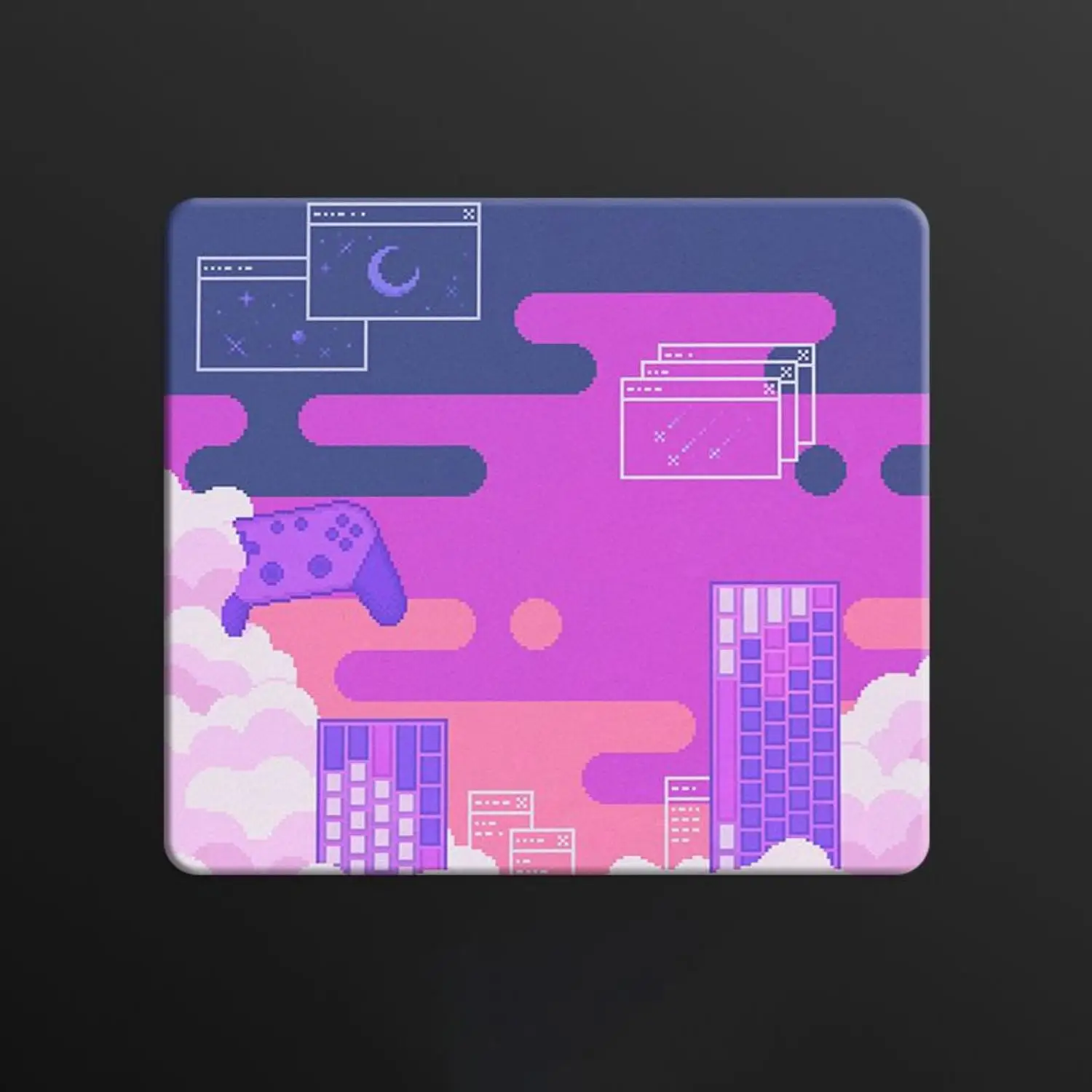 

Коврик для мыши Pixel City Glass Sora, игровой коврик для мыши, индивидуальный узор, закаленный гладкий коврик для игрового стола, Fps, киберспортивный офисный игровой коврик