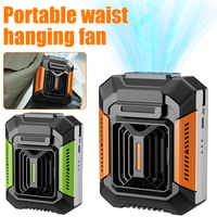Waist Mounted Electric Fan 4000mAh Rechargeable Anti Drop Shock Absorption Fan Portable Bladeless Flashlight Hanging Neck Fans