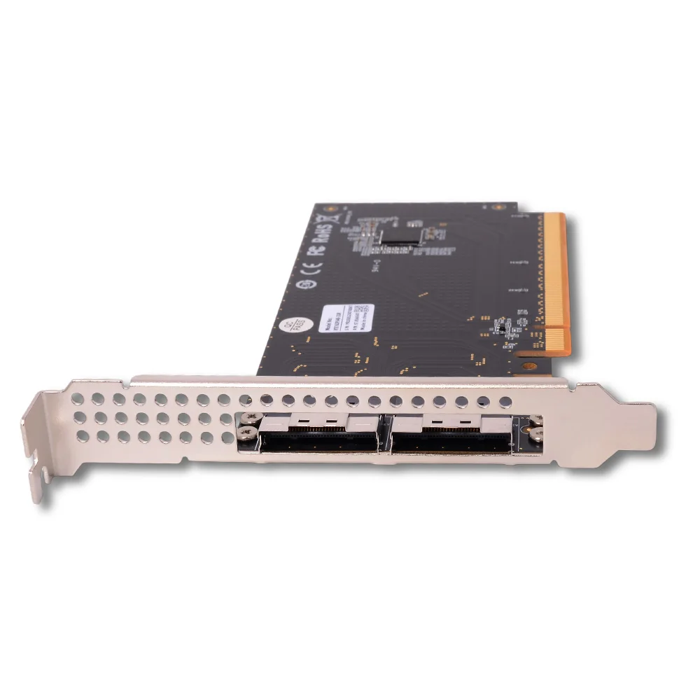 PCIe 4.0 5.0 16x To SlimSAS SFF8654 Adapter Motherboard MCIO Split Card for Single Slot GPU External Expansion X8/x16 High-Speed