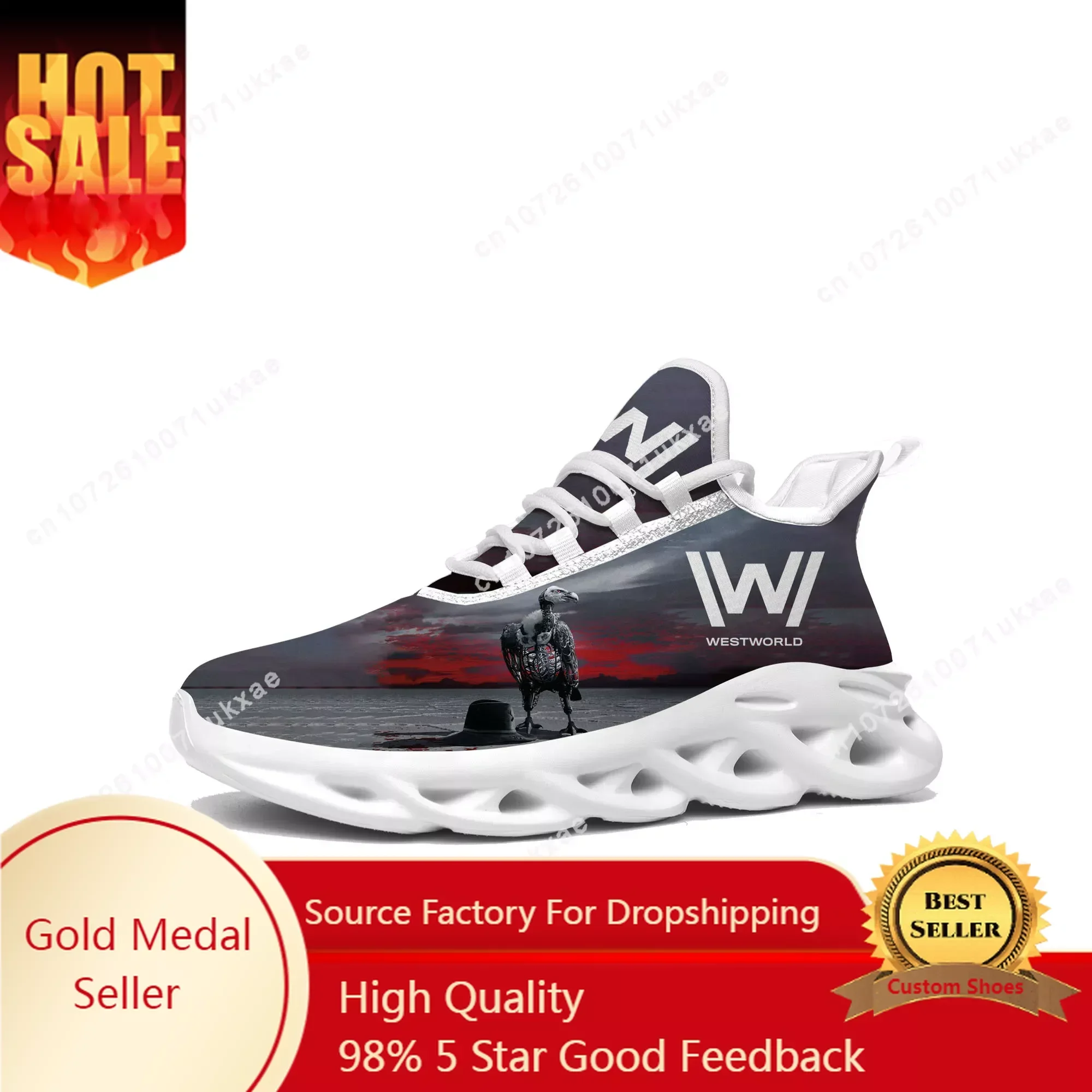 

Westworld Flats Sneakers Mens Womens Sports Running Shoes High Quality Sneaker Lace Up Mesh Footwear custom made Shoe