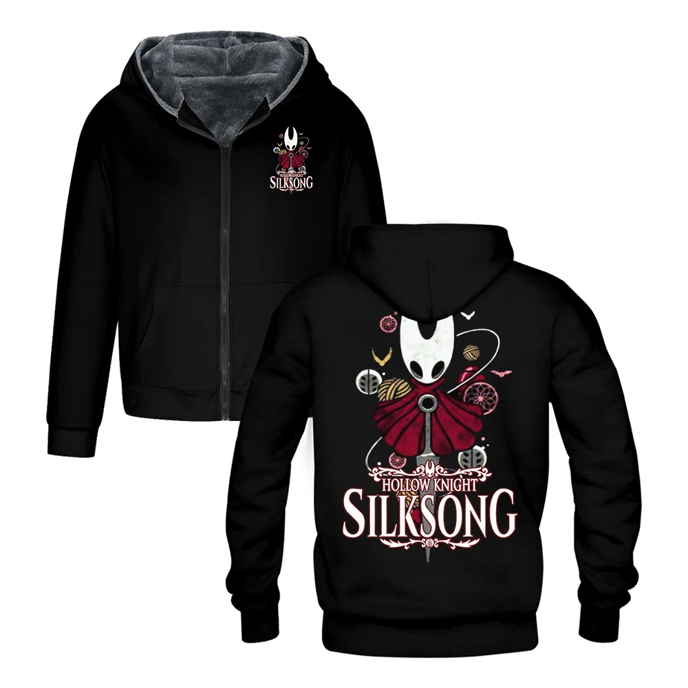 GF Hollow Knight Silksong Zipper Hoodies Hot Game Merch Long Sleeve Streetwear Women Men Jacket Parkas Winter Coat