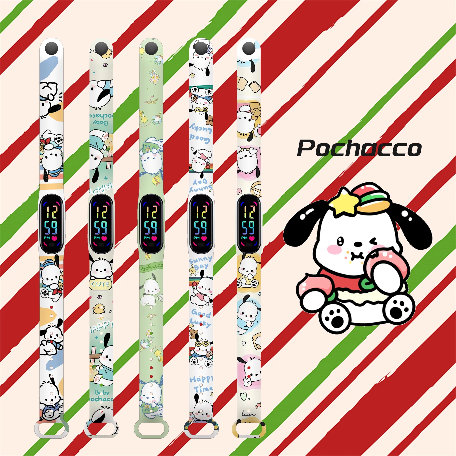 

Sanrio Cute Silicone watch strap for Xiaomi Mi Band 7 6 5 4 Wrist Strap Replaceable Bracelet for Mi Band Smartwatch accessories