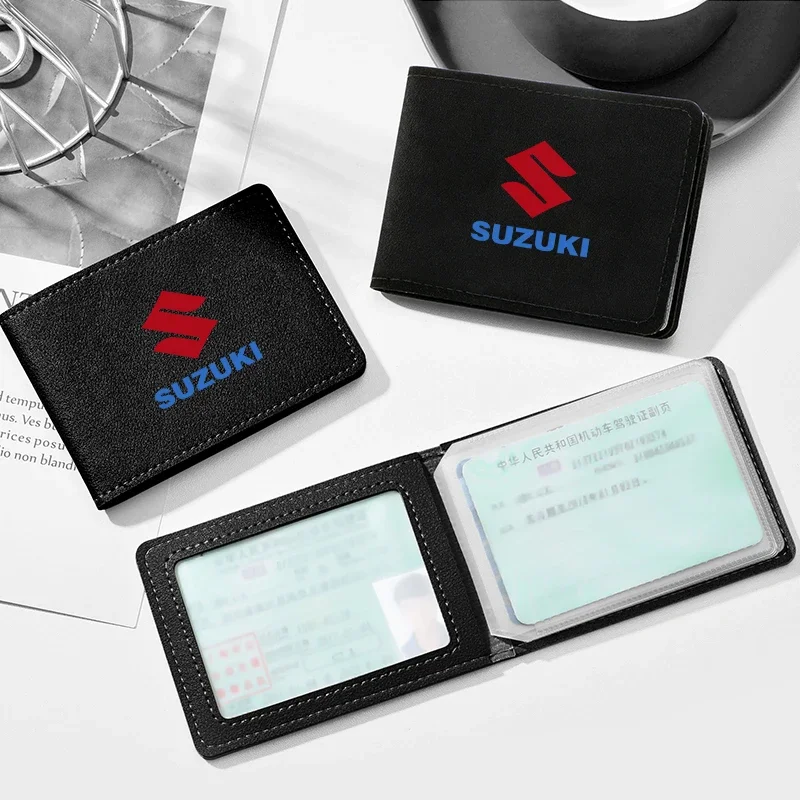 

Car Driving Documents ID Card Case Credit Bag Wallet Holder For Suzuki Jimny Grand Vitara Swift Alto