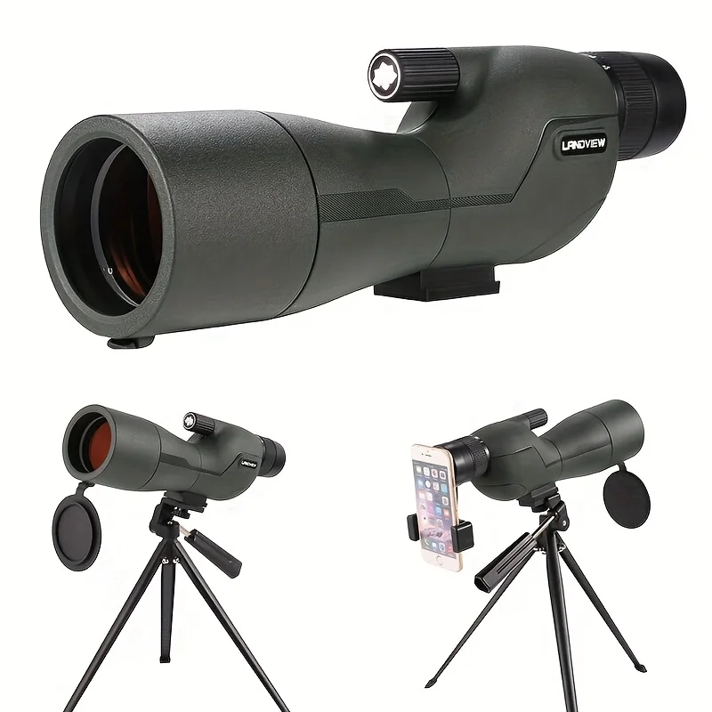 

HD-зрительная труба для наблюдения за птицами, стрельбы по мишеням и наблюдения за дикой природой — Zoom 75x60, призма, алюминиевый сплав, черный, со штативом