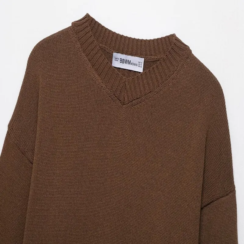 2025 Autumn New Arrival Women's Knitwear Long Sve V-Ne Slimming Commute Versatile Faion European Sle 67740