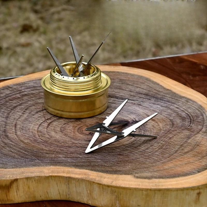 

Outdoor Camping Alcohol Stove Holder Stainless Steel Detachable Bracket Portable Creative Camping Accessories Camping Hiking