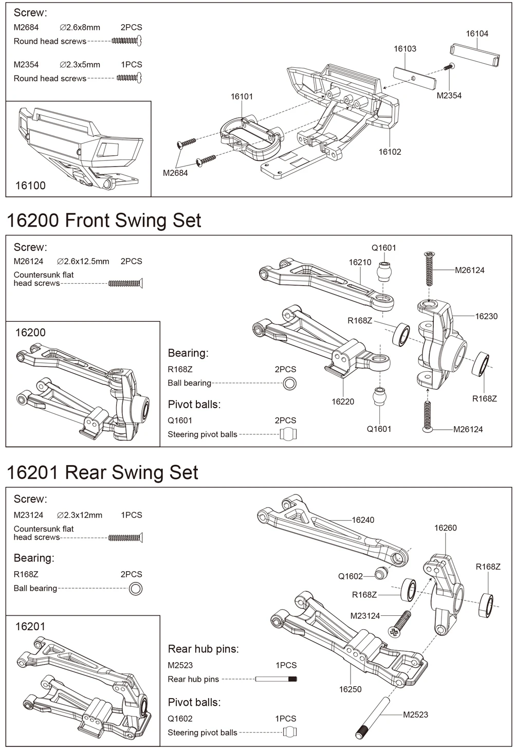 Original-Ersatzteile für MJX Hyper Go H16H H16E H16P 16207 16208 16209 16210 RC Autozubehör – Detail 21