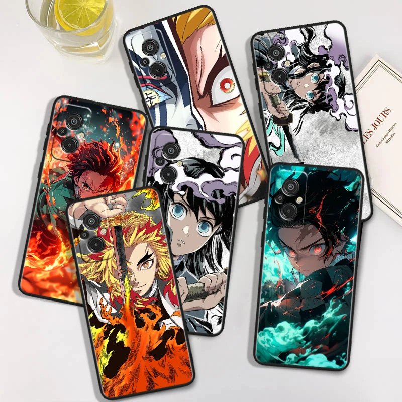 Demon Slayer Anime For Xiaomi Redmi 13C 12C 12 11A 10C 10X 9T 9C 9AT 8A 8 7A A3 A2 A1 Plus Black Phone Case Cover