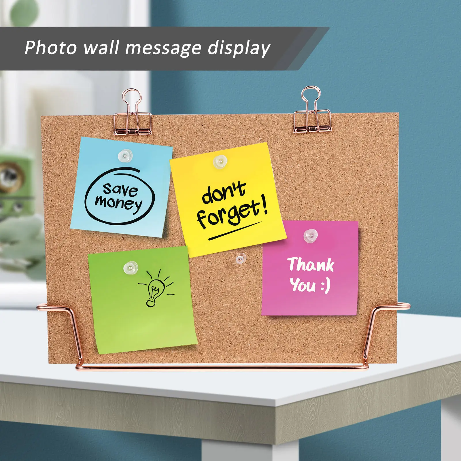 1Set Metal Premium Cork Small Cork Board For Home Office Desk Teacher Bulletin Board Frame Photo Display Calendar