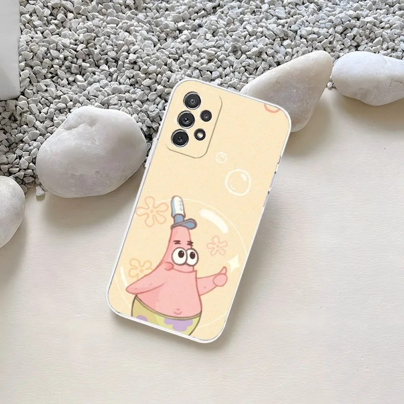 SpongeBob SquarePants Phone Case For Samsung S23 S20 S30 S22 S10E S10 20Fe Note 20 10 Pro Plus Ultra A12 A42 A71 A91 Clear Cover