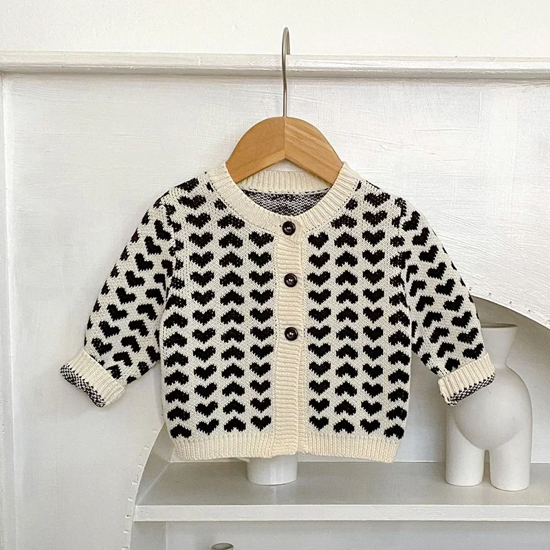 

2026 New Spring Toddler Baby Girl Knitting Long Sleeve Cardigan Coat Newborn Baby Girls Sweater Coat 0-3Yrs Children Clothes