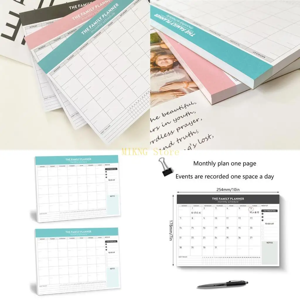 

2Pcs Monthly Schedule Planner Tearable Weekly Planner, Academic Planner Notepads for Scheduling, 52 Sheets Tearable best sale
