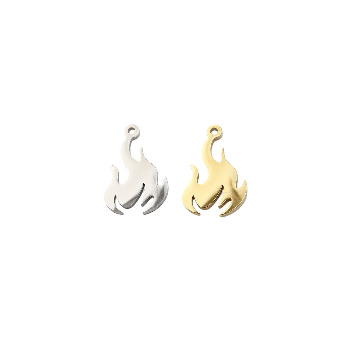 10pcs Stainless Steel Fire Fashion Jewelry Accessory Charms Pendant DIY Handcraft Vacuum Plate Waterproof Antiallergic view 2