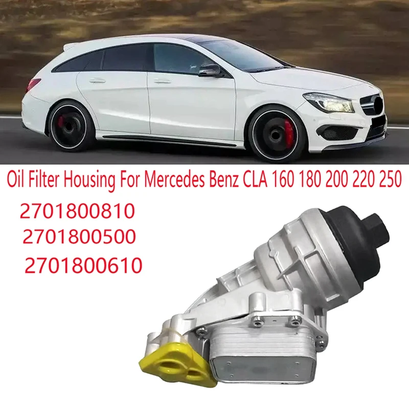 

2701800810 Aluminum Alloy Component Parts Oil Filter Housing For Mercedes Benz CLA 160 180 200 220 250 2701800500 2701800610