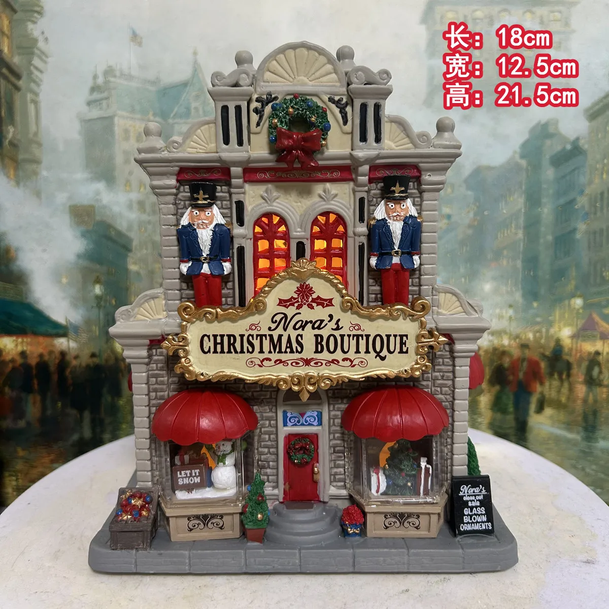 Lemax Christmas Village Nora's Christmas Boutique Building with Nutcracker Miniature House for Home & Holiday Decoration Gift