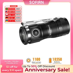 Sofirn SC13 Black Green SST40 LED 1300lm Mini Tactical 18350 Flashlight 6000K Keychain Emergency Torch