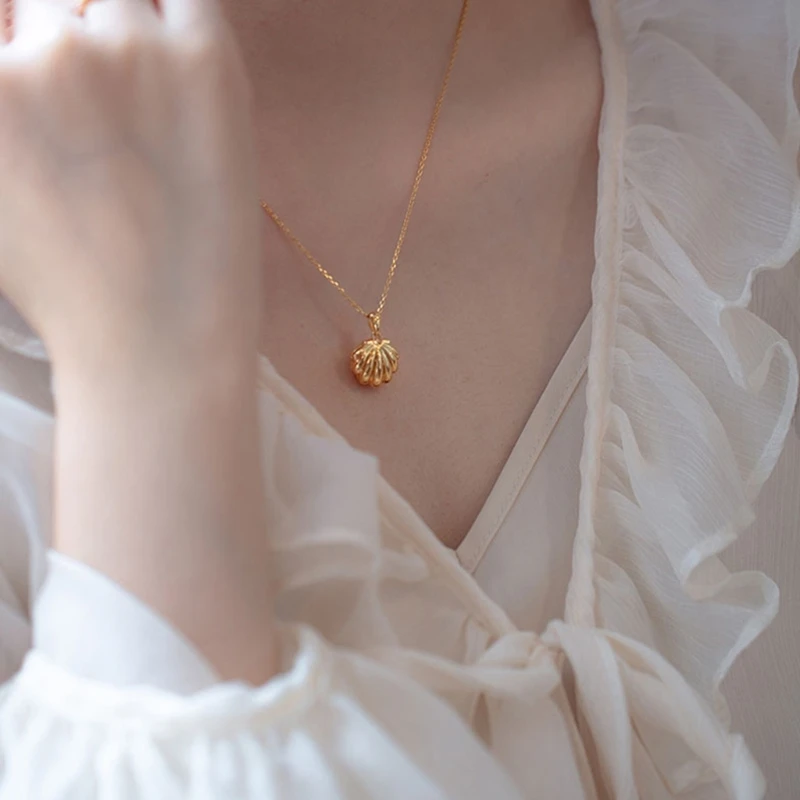 Trendy Gold Plated Shell Charm Choker With Freshwater Pearls For Daily Wear Date image 3
