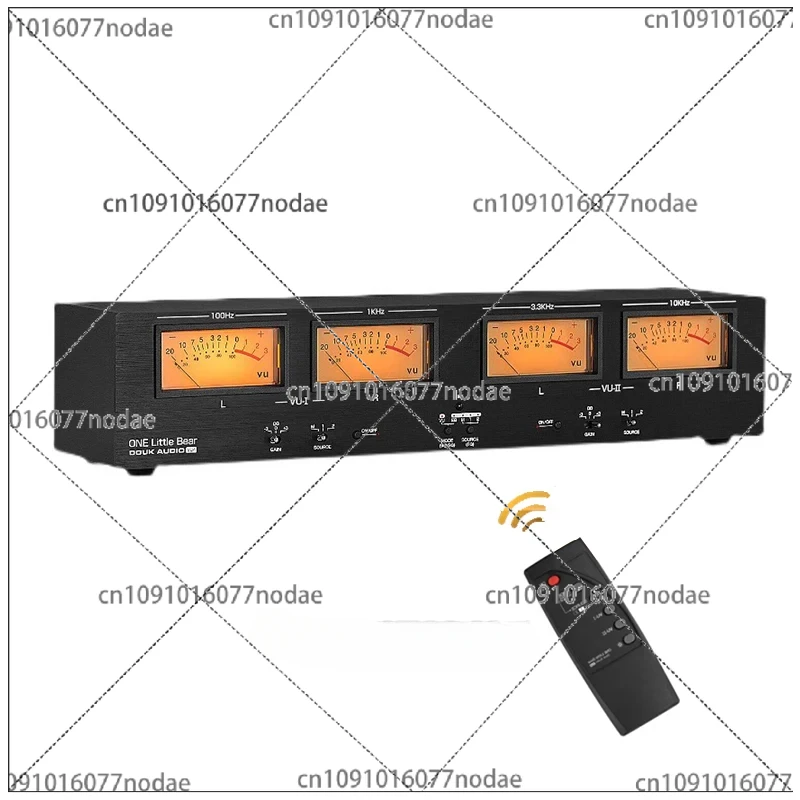 Four Analog VU Meter DB Panel Display 4-way Amplifier / Speaker Audio Switcher Box Selector Music Spectrum Visualizer