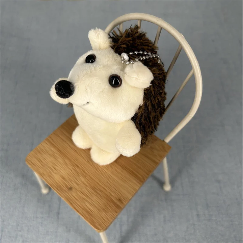 1PCS Cute Plush Hedgehog Toy Small Pendant Creative Mini Soft Stuffed Animal Toys Birthday Girls Playmate Gift 10CM HANDANWEIRAN