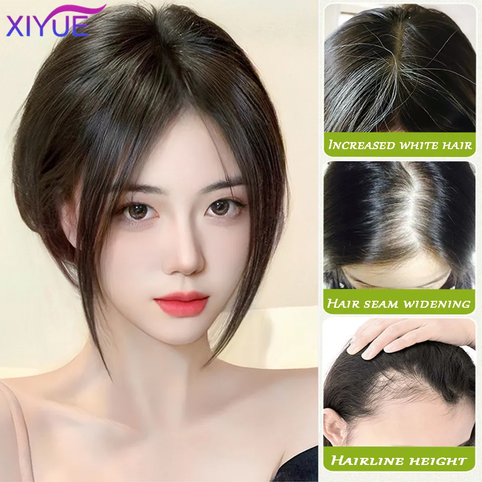 XIYUE Four leaf clover bangs wig patch for women's top hair repair fluffy synthetic hair patch