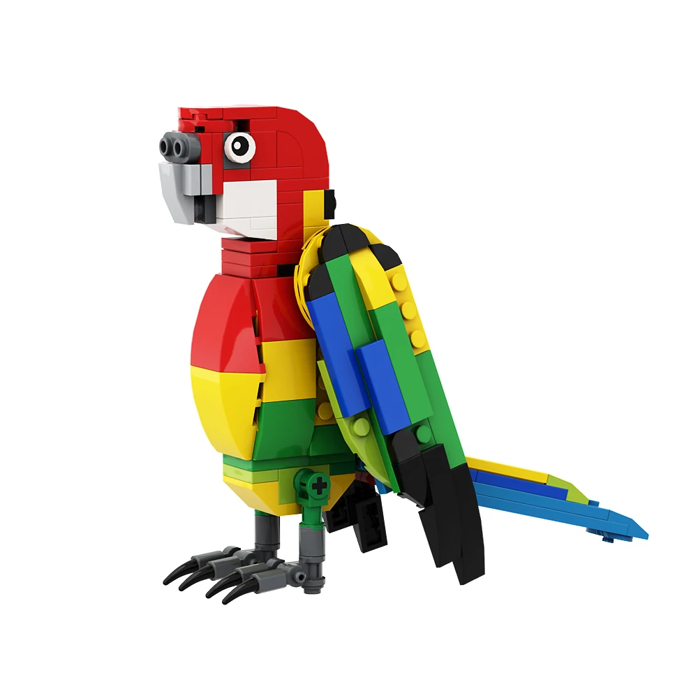 

Gobricks MOC Animal Eastern Rosella Parrot Building Block set Colored Bird creativity Talking Parrot Brick Toys for ChildrenGift