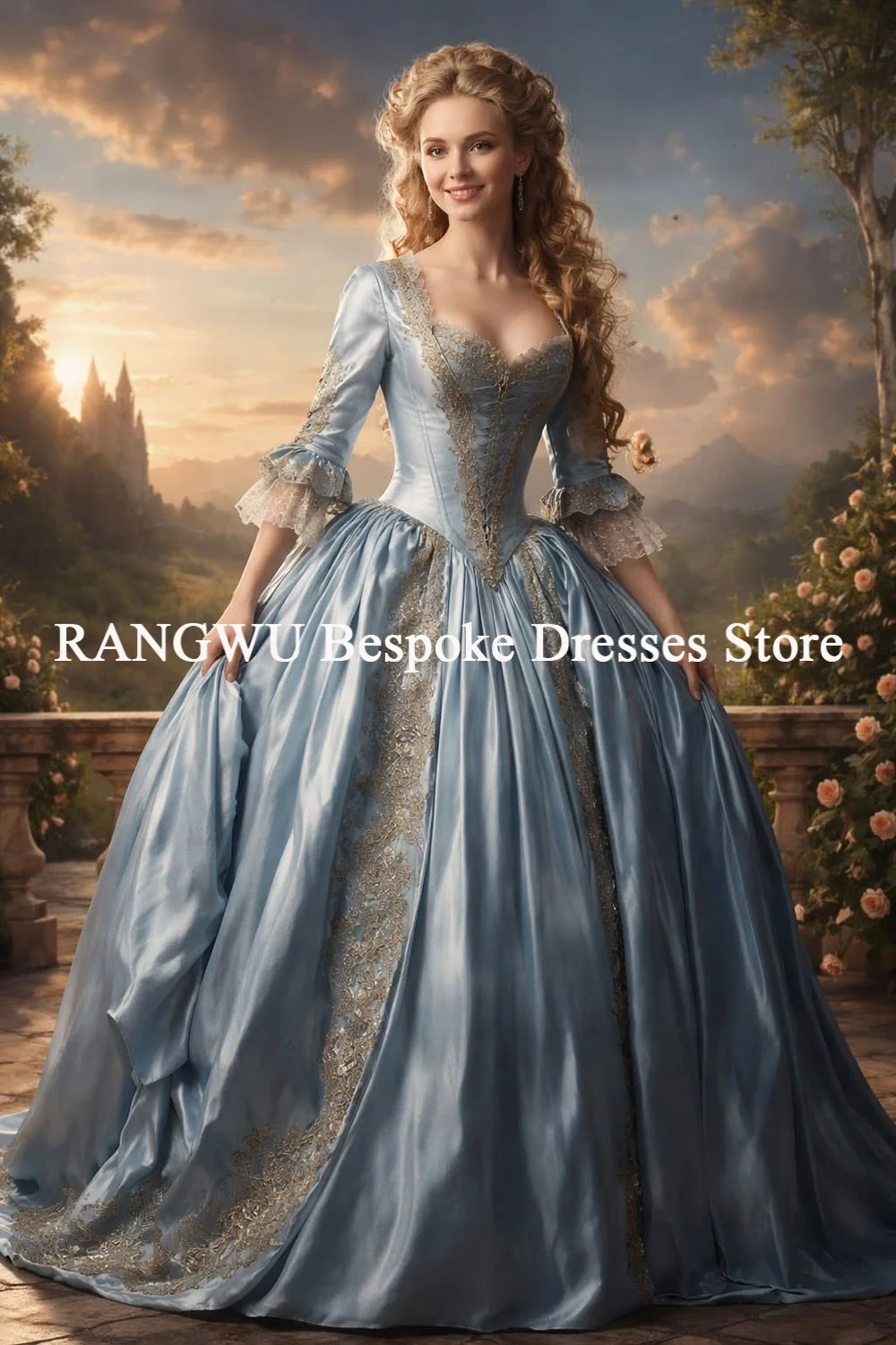 Glamouröses Marie-Antoinette Abendkleid 2026 Spitzen-Ballkleid Edwardianisches Barock-Festkleid für Formelle Anlässe