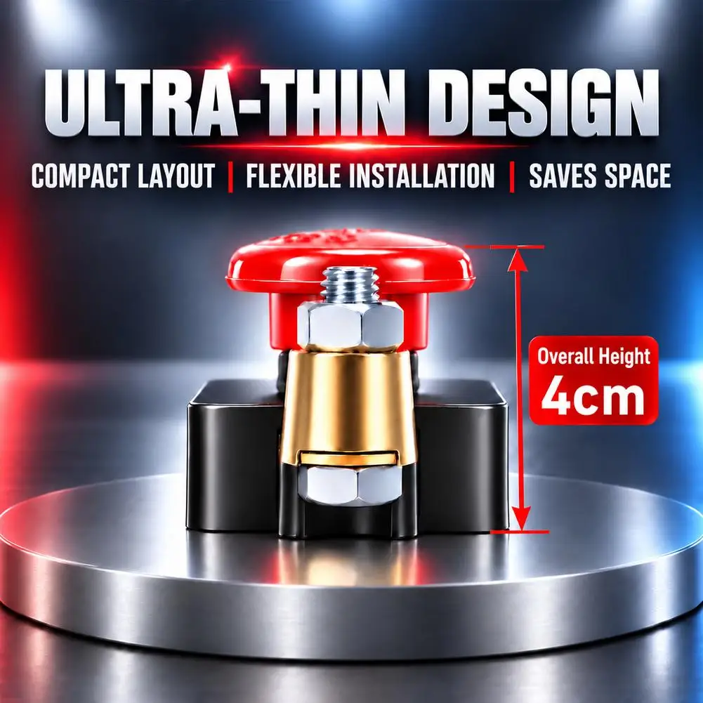 Car Battery Disconnect Switch Push Button 12V 24V Leakage Protection Master Power Cut Off Isolator Switch For Vehicle Auto RV