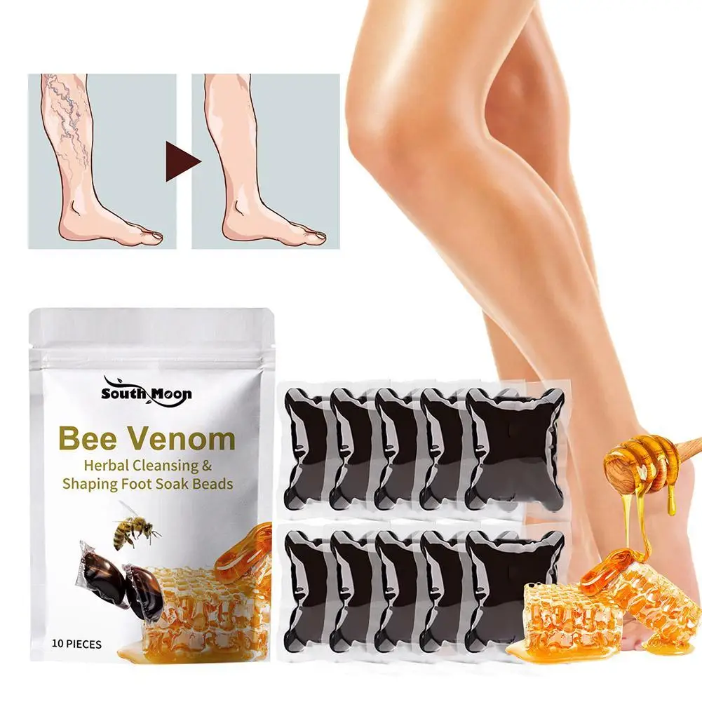 Natural Bee Lymphatic Drainage Foot Soak Gel Beads To Remove Odor Improve Skin Detoxification Bath Powder Detox Slimming