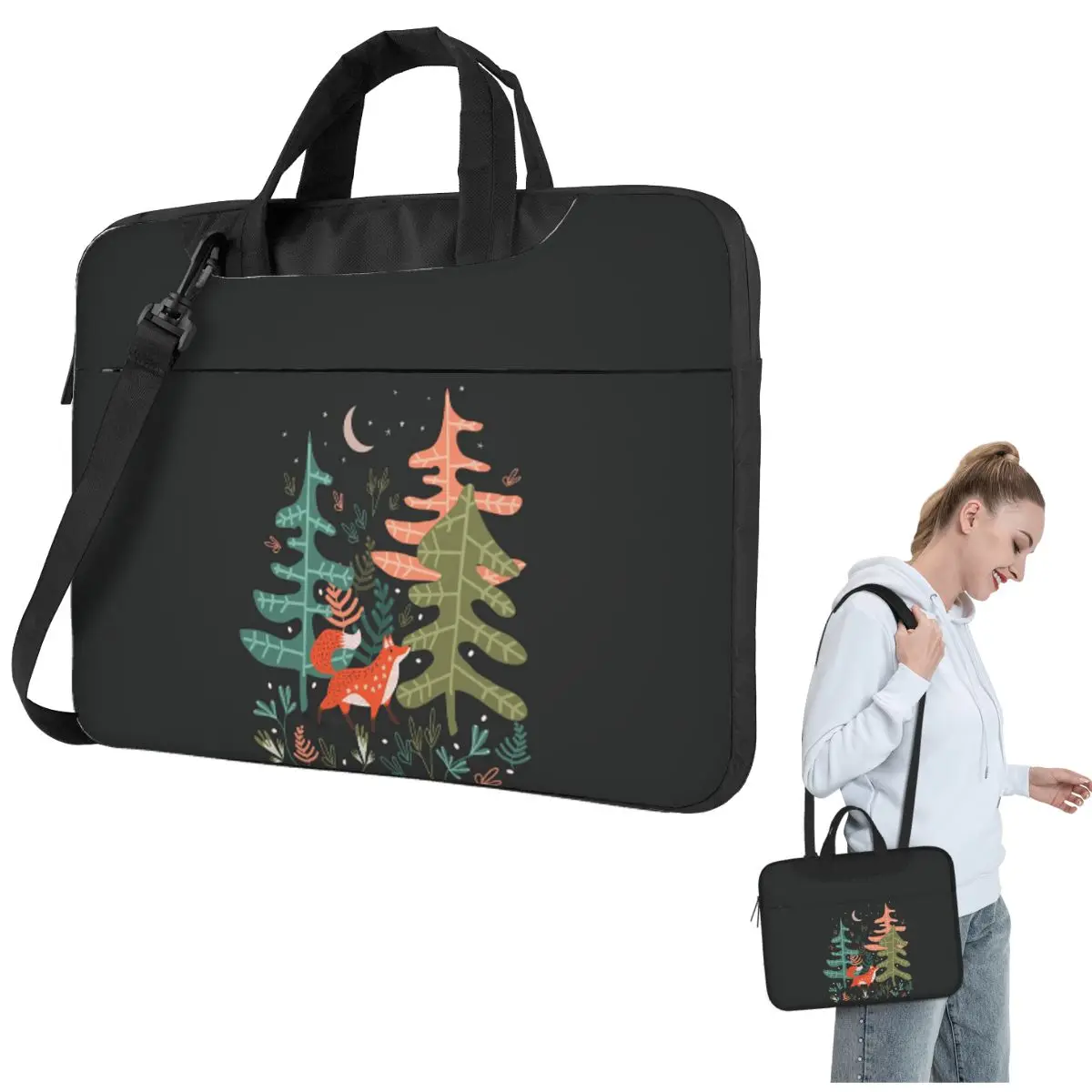 

Сумка для ноутбука Evergreen Fox Tale через плечо, сумка для компьютера 13, 14, 15,6 дюймов, сумка для ноутбука Macbook Pro