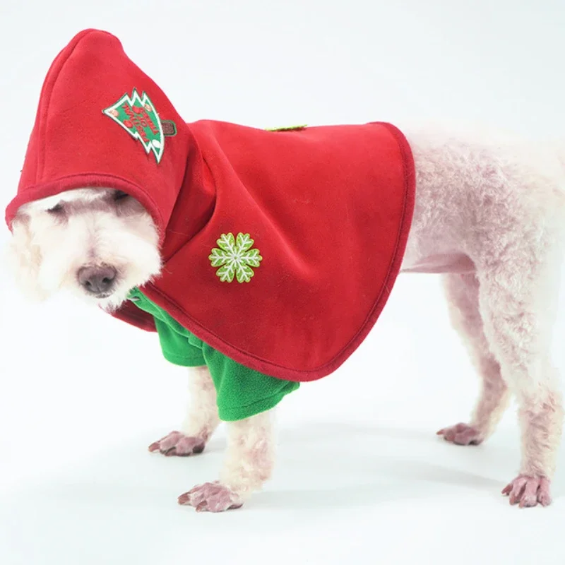 Christmas Dog Clothes Xmas Pet Outfit Winter Dog Cloak Big Large Dog Clothing New Year Pet Costume Apparel Coat Dropshipping