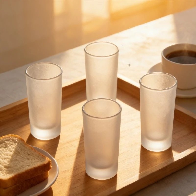 Vaso de Vidrio de Fondo Grueso de Estilo Minimalista, Vaso de Vidrio de Fondo Grueso para el Hogar, Vasos Transparentes Premium para Licores