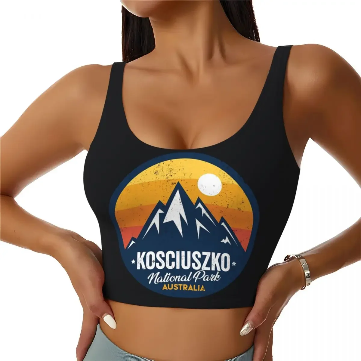 Custom Mount Kosciuszko National Park New South Wales Australia Women Sports Bras High Impact Vest Gym Workout Crop Tank Top