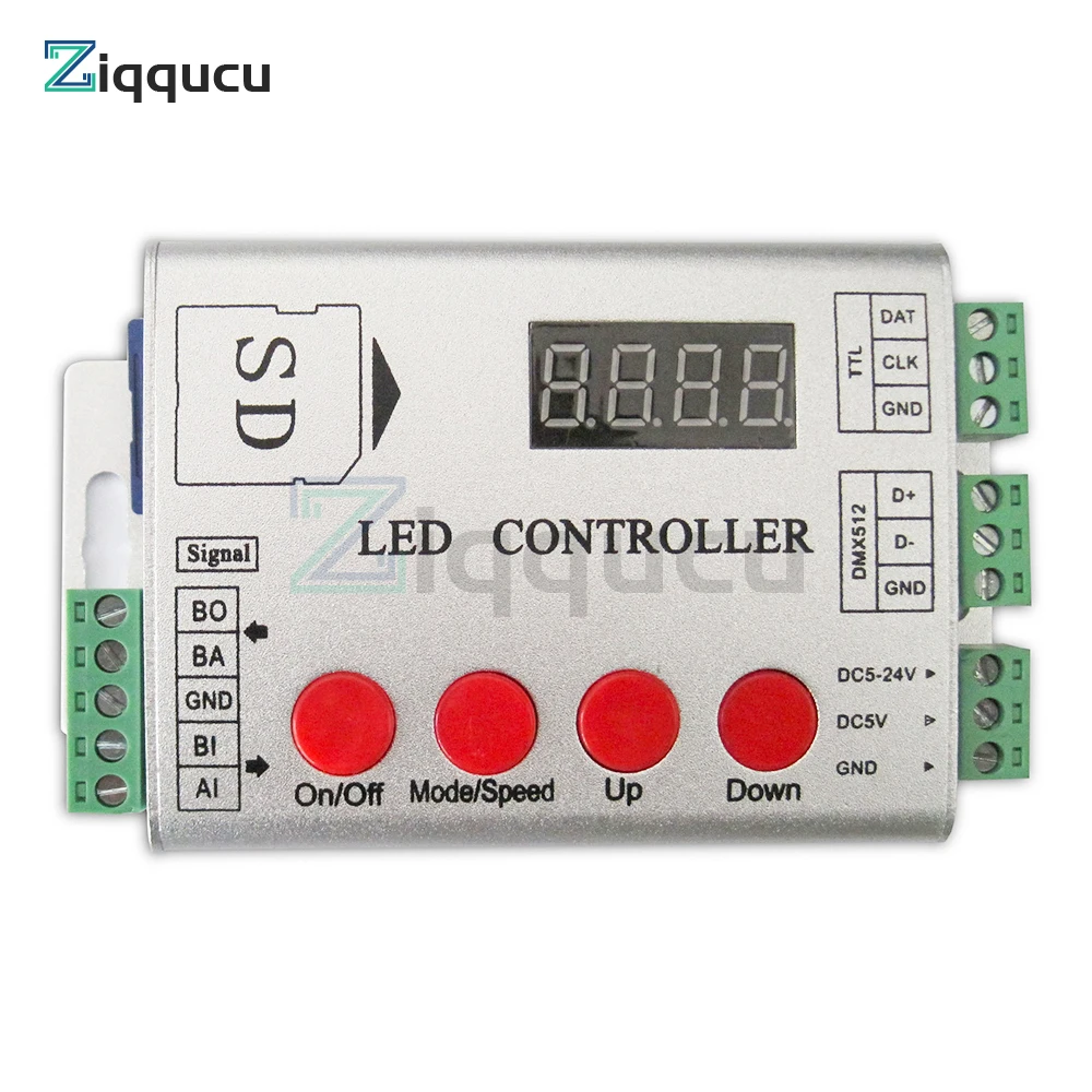 DC5-12V LED full color single port controller maximum 2048 point light source controller multiple synchronous light bar modules