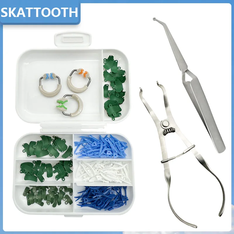 

Стоматологические матричные ленты M4 2,0 + плоскогубцы из нержавеющей стали + пинцет из нержавеющей стали + стоматологический клин Tulwar + зажимное кольцо NiTi, стоматологические инструменты