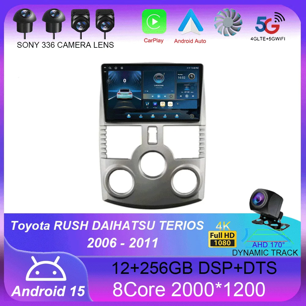 

Android 15 Auto Carplay Car Radio For Toyota RUSH DAIHATSU TERIOS 2006-2011 4G+WiFi Multimedia Video Player Stereo GPS Head Unit