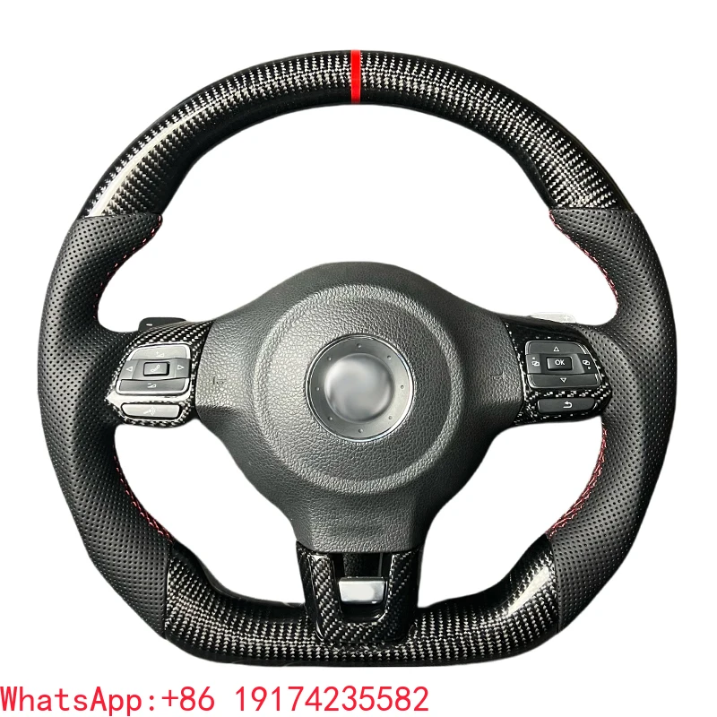 

Fit for Volkswagen Golf Mk6 Carbon Fiber Steering Wheel MK5 GTS POLO