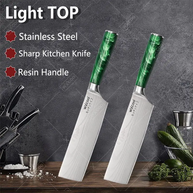 WXCOO Damasco láser japonés Santoku Sushi cuchillo de carnicero cuchillo para deshuesar fruta cuchillo de tijera suministros de cocina cuchillos de Chef