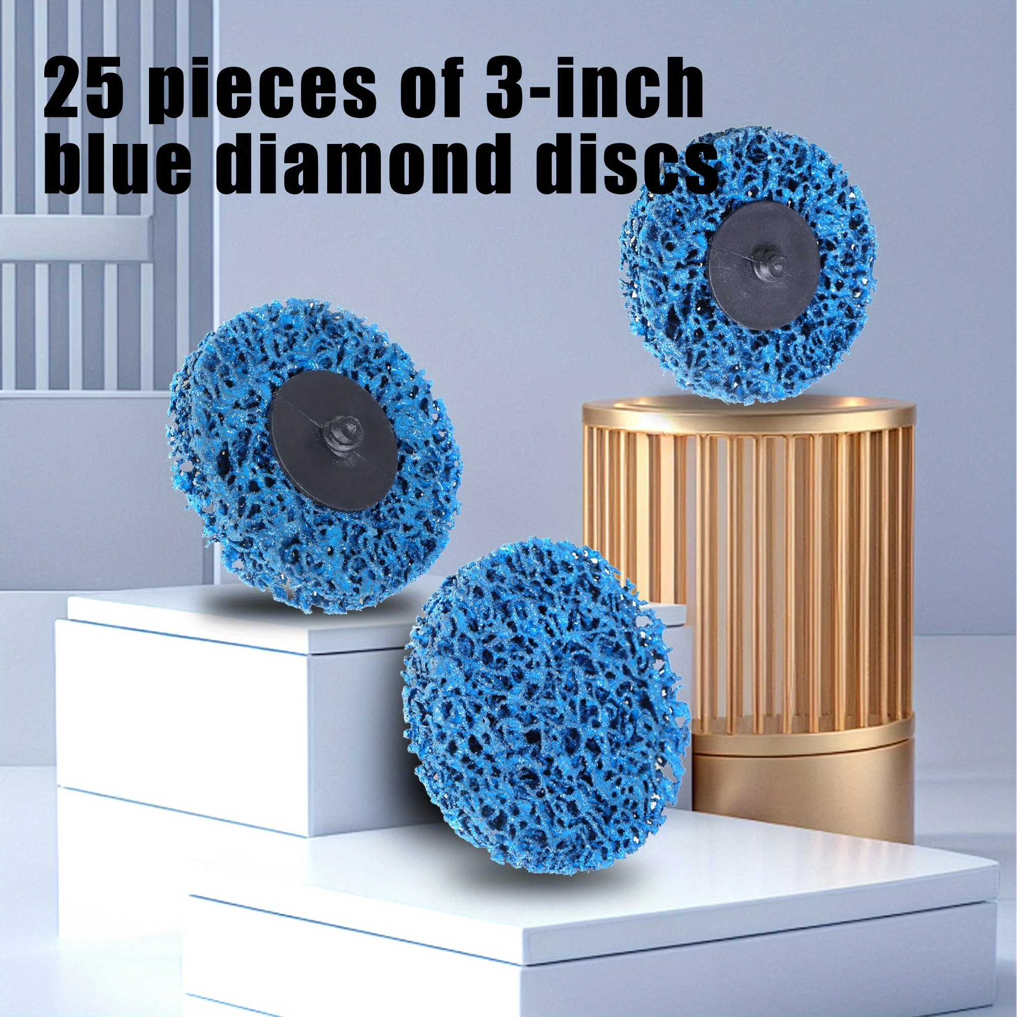 

25 упаковок быстросменных и чистящих дисков для краски Rust Blue, 3 дюйма