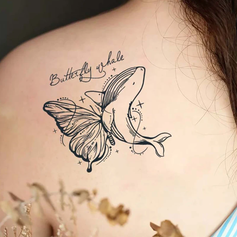 Butterfly Temporary Tattoo Sticker, Waterproof Magic Tattoo, Lasts To 15 Days Fake Tattoo, Semi Permanent Tattoo