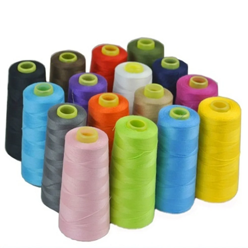 1 Pcs  3000 Yards Overlocking Sewing Machine Industrial Polyester Thread Metre Cones