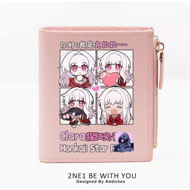 Honkai: Star Rail Clara Anime Zipper Wallet Fold Bag Multi Card  Coin Pocket Holder Fashion Kids Wallets Gift